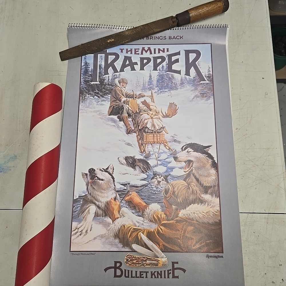 1996 Remington Bullet Knife Mini Trapper Calendar‎ 30x20